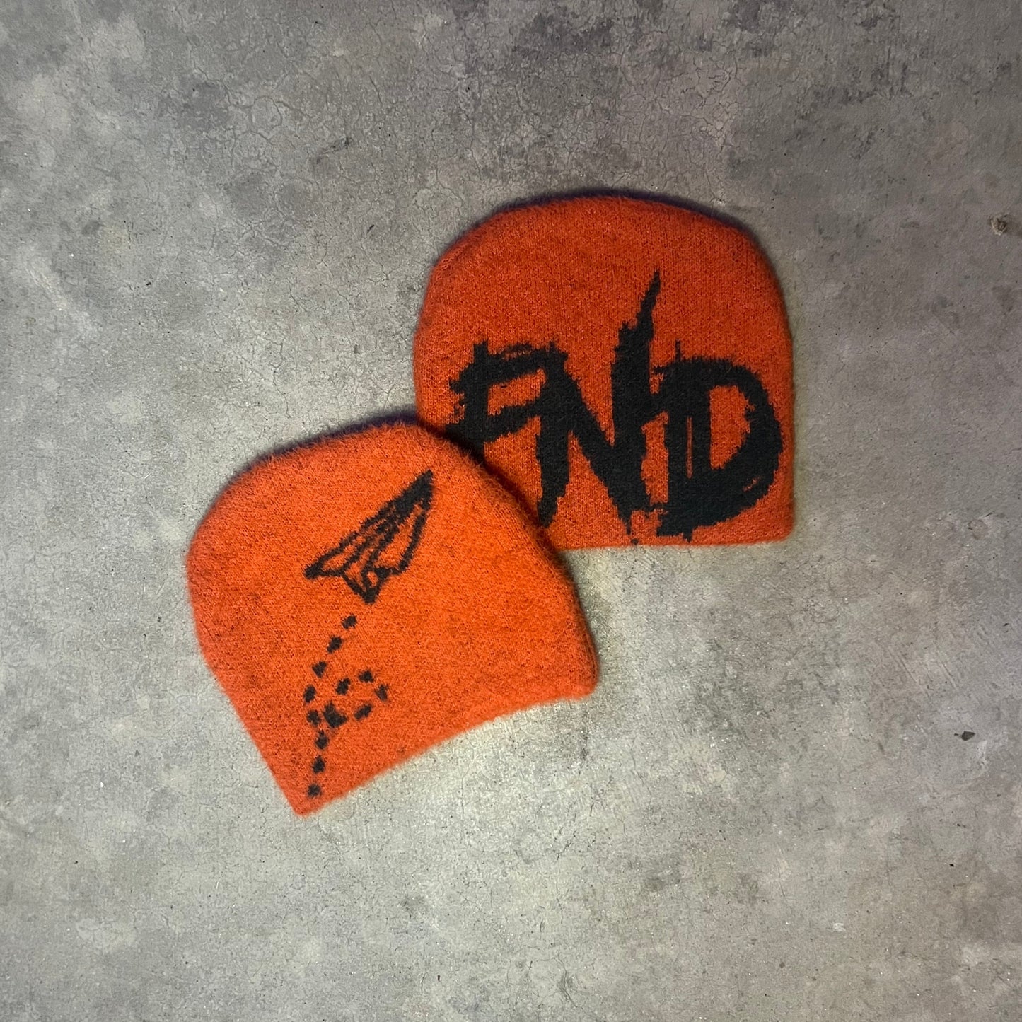 Orange and Black Fuzzy Beanie
