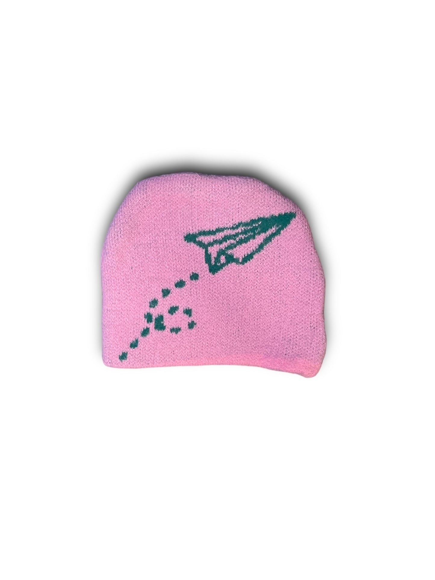 Pink and Green Fuzzy Beanie