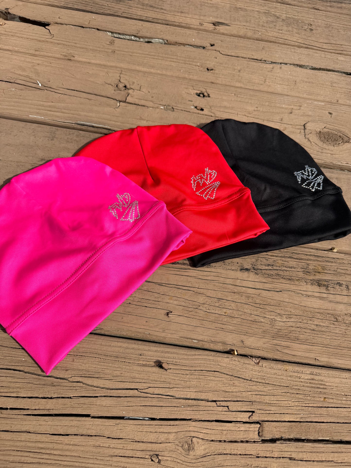 Red Rhinestone Skull Cap