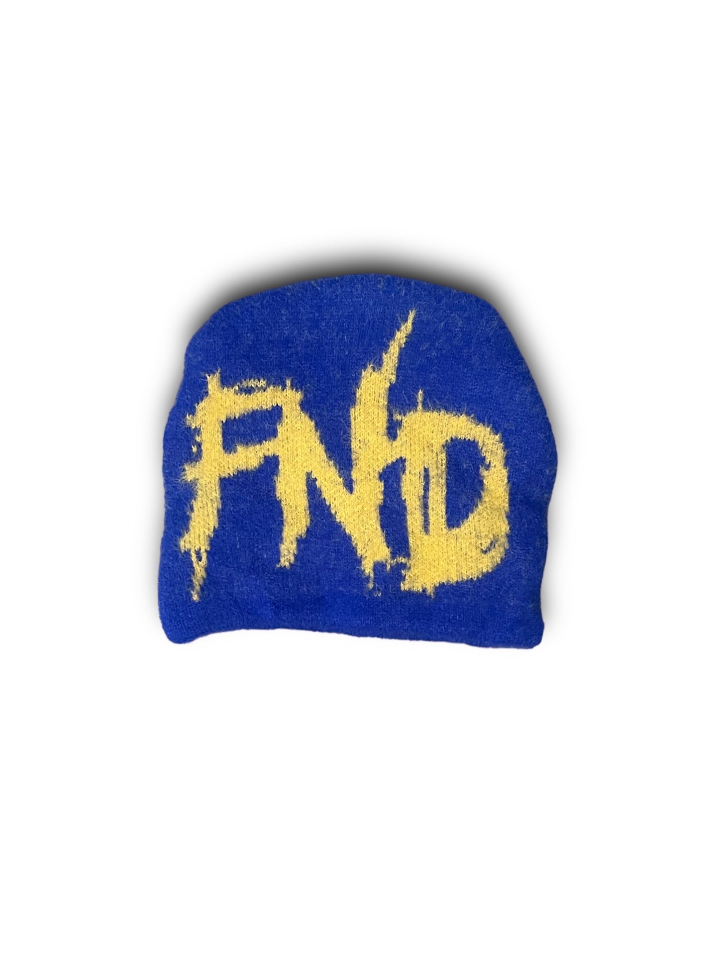 Dark Blue and Yellow Fuzzy Beanie