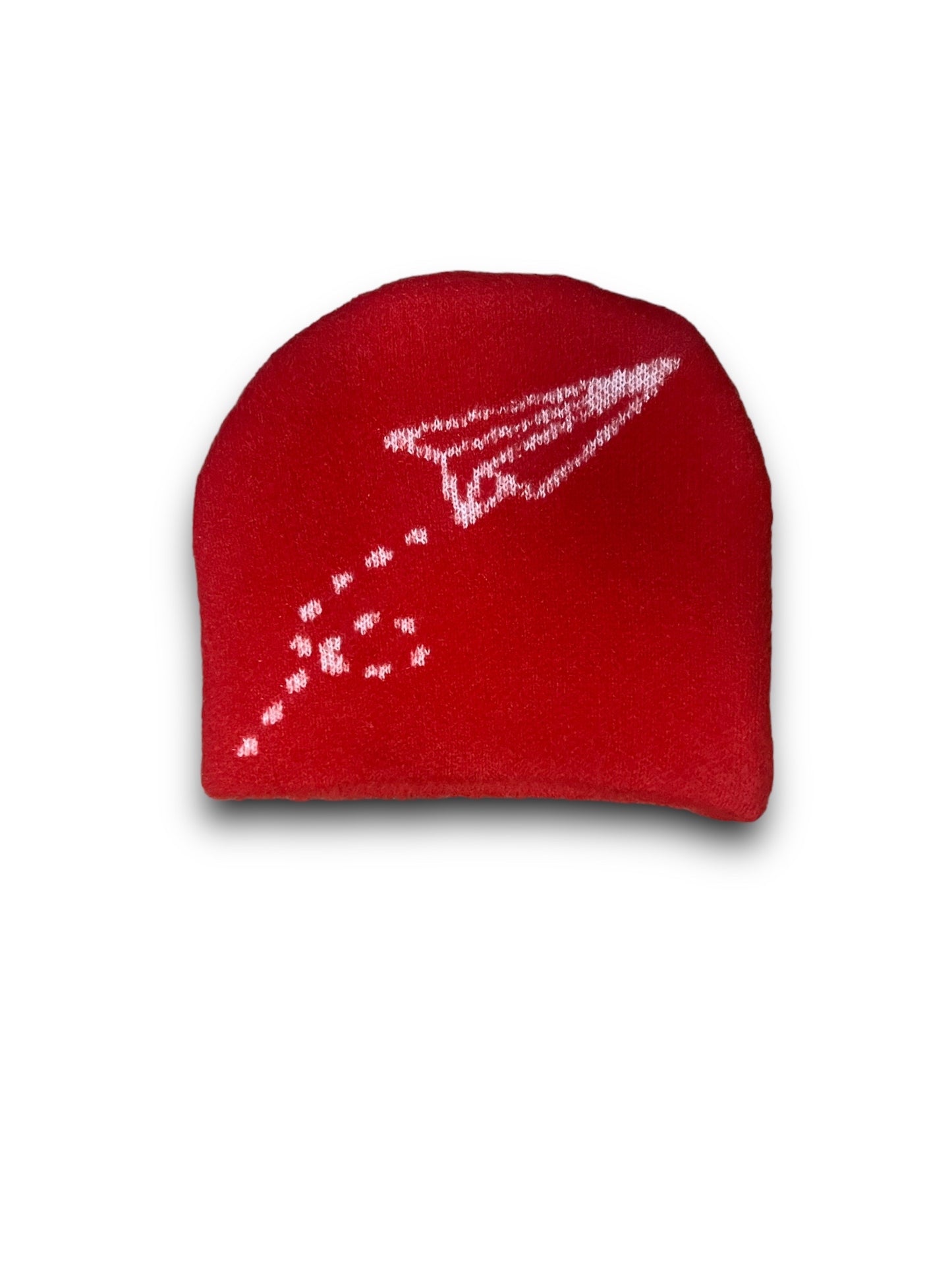 Red and White Fuzzy Beanie
