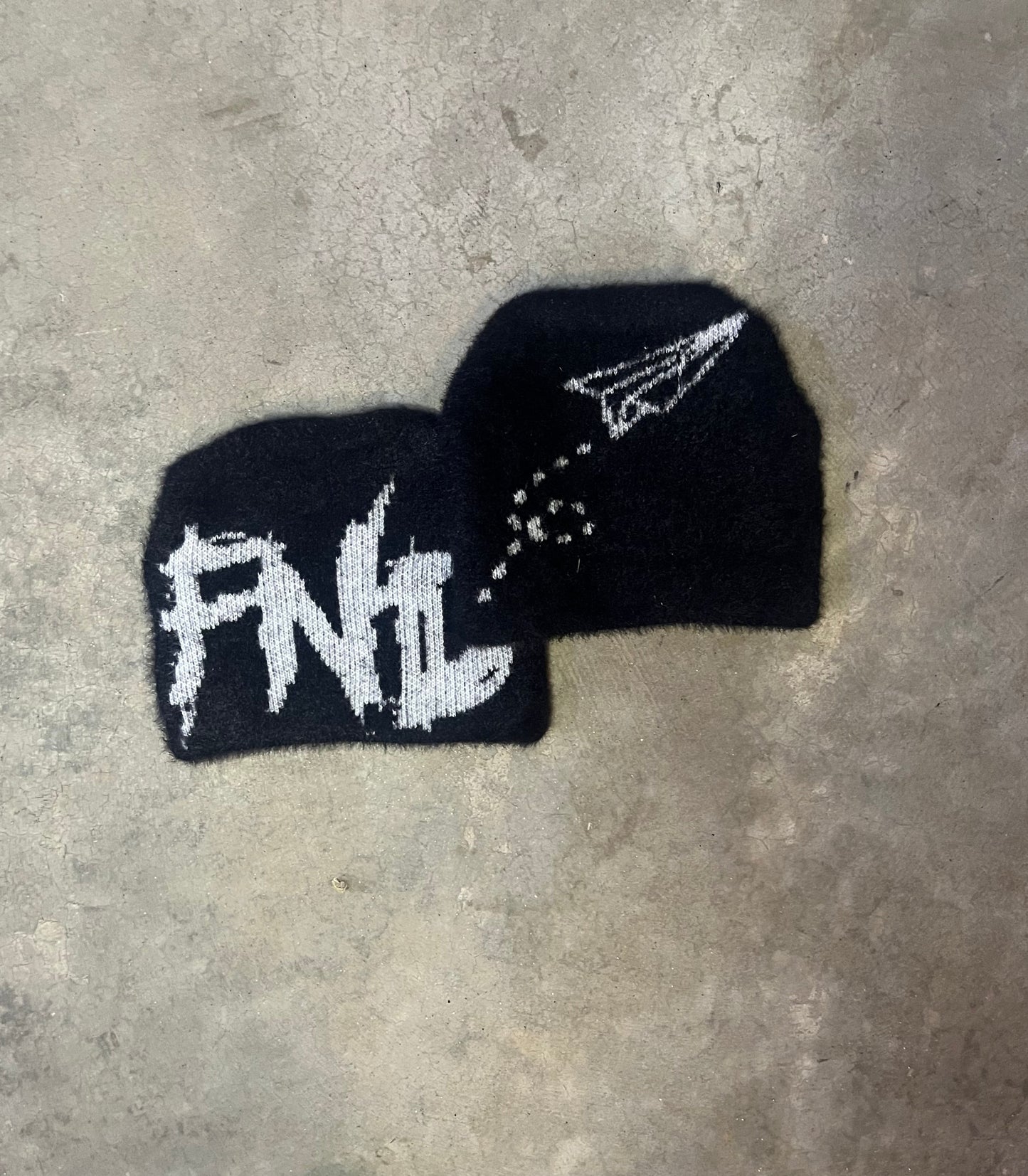 Black and White Fuzzy Beanie