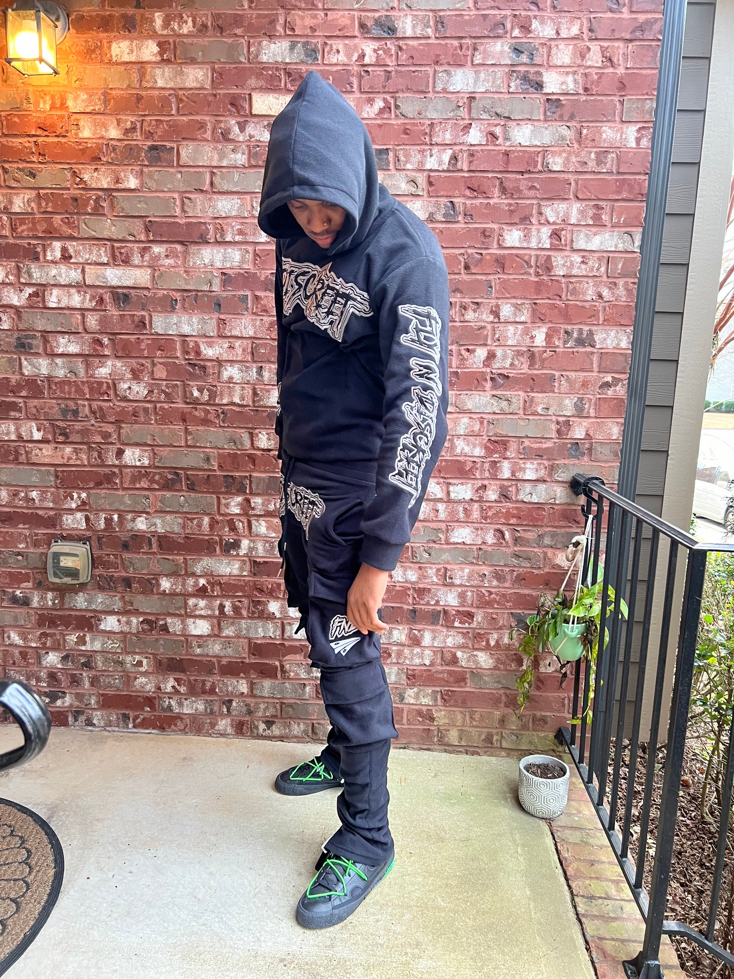 Black with Grey Hoodie