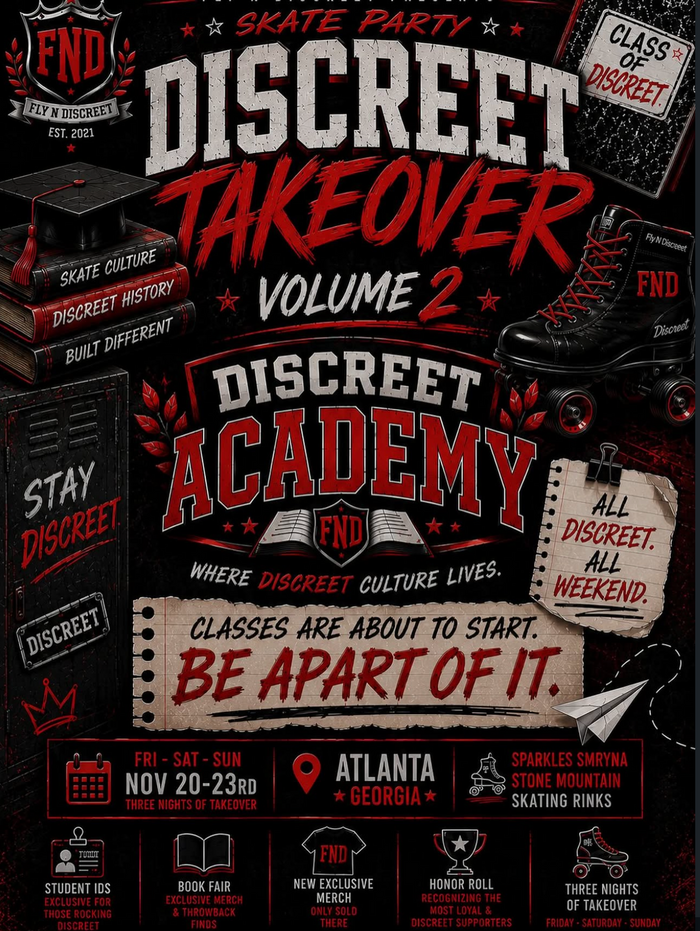 DISCREET TAKEOVER SKATE PARTY