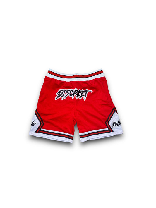 Red Discreet Basketball Shorts