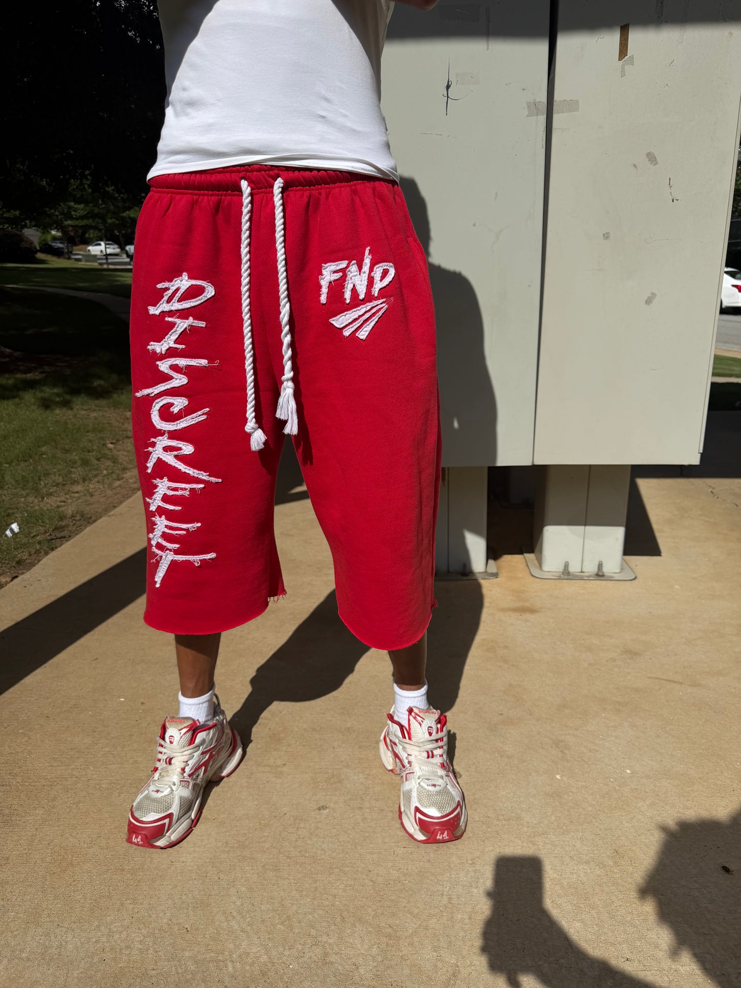 Red Oversized Quarter Length’s