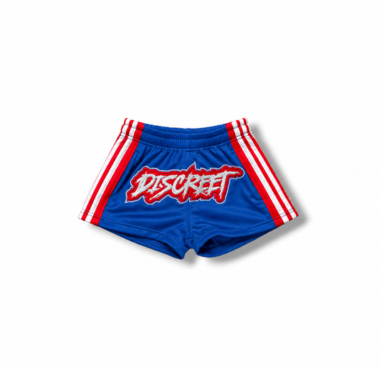Blue & Red Breakaways Booty Shorts