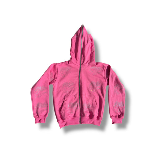 Baby Pink FND Rhinestone Jacket