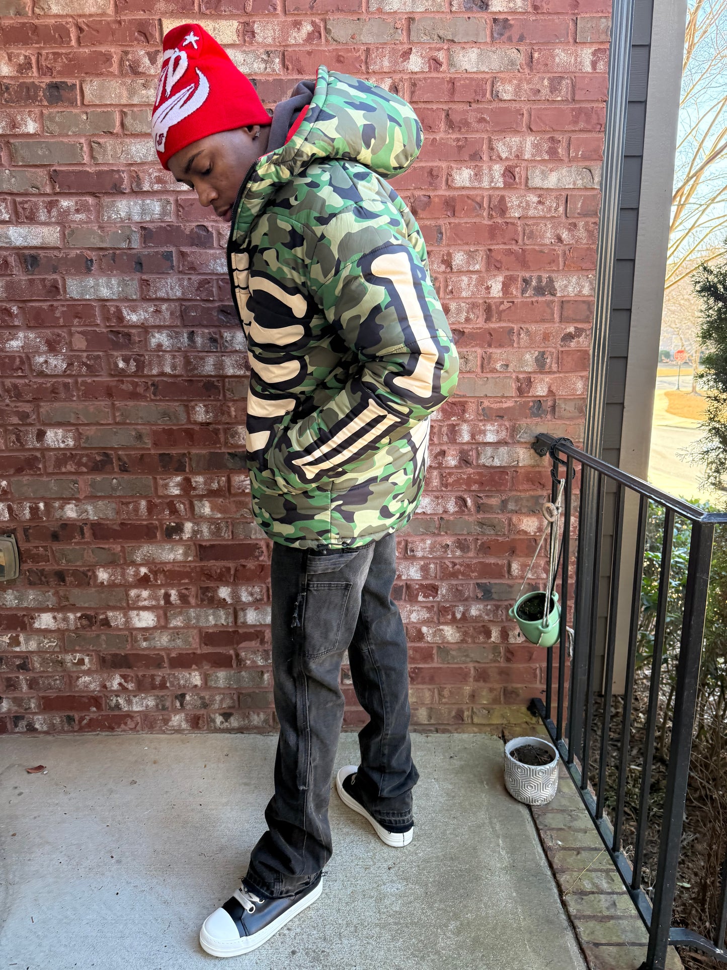 Camo & Red Reversible Puffer