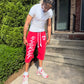 Red Oversized Quarter Length’s