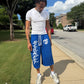 Blue Oversized Quarter Length’s