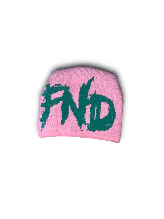 Pink and Green Fuzzy Beanie