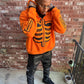 Orange Skeleton Zip Up