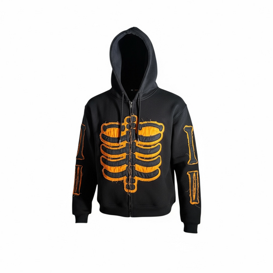 Black Skeleton Zip Up