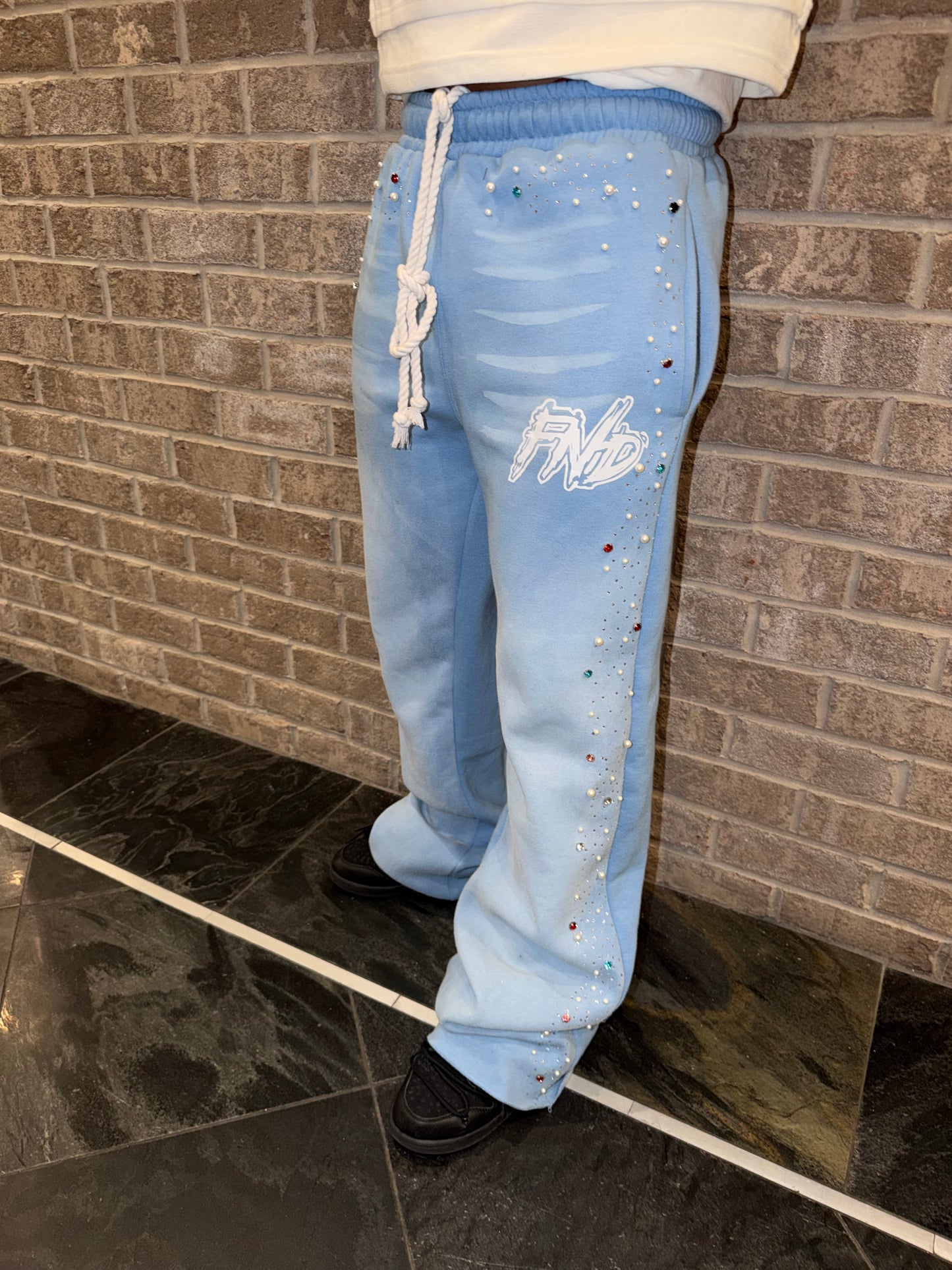 Baby Blue Rhinestone Stacks