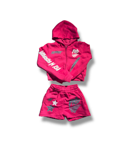 Pink Cropped FND Set