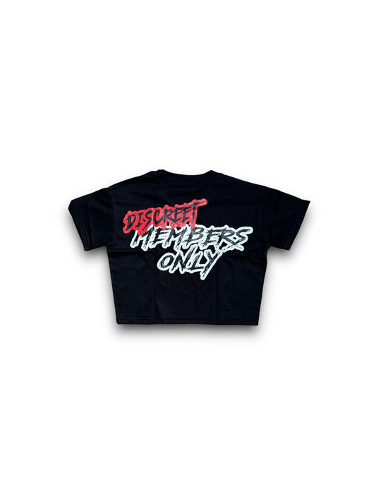 Cropped Discreet Members Only Tee