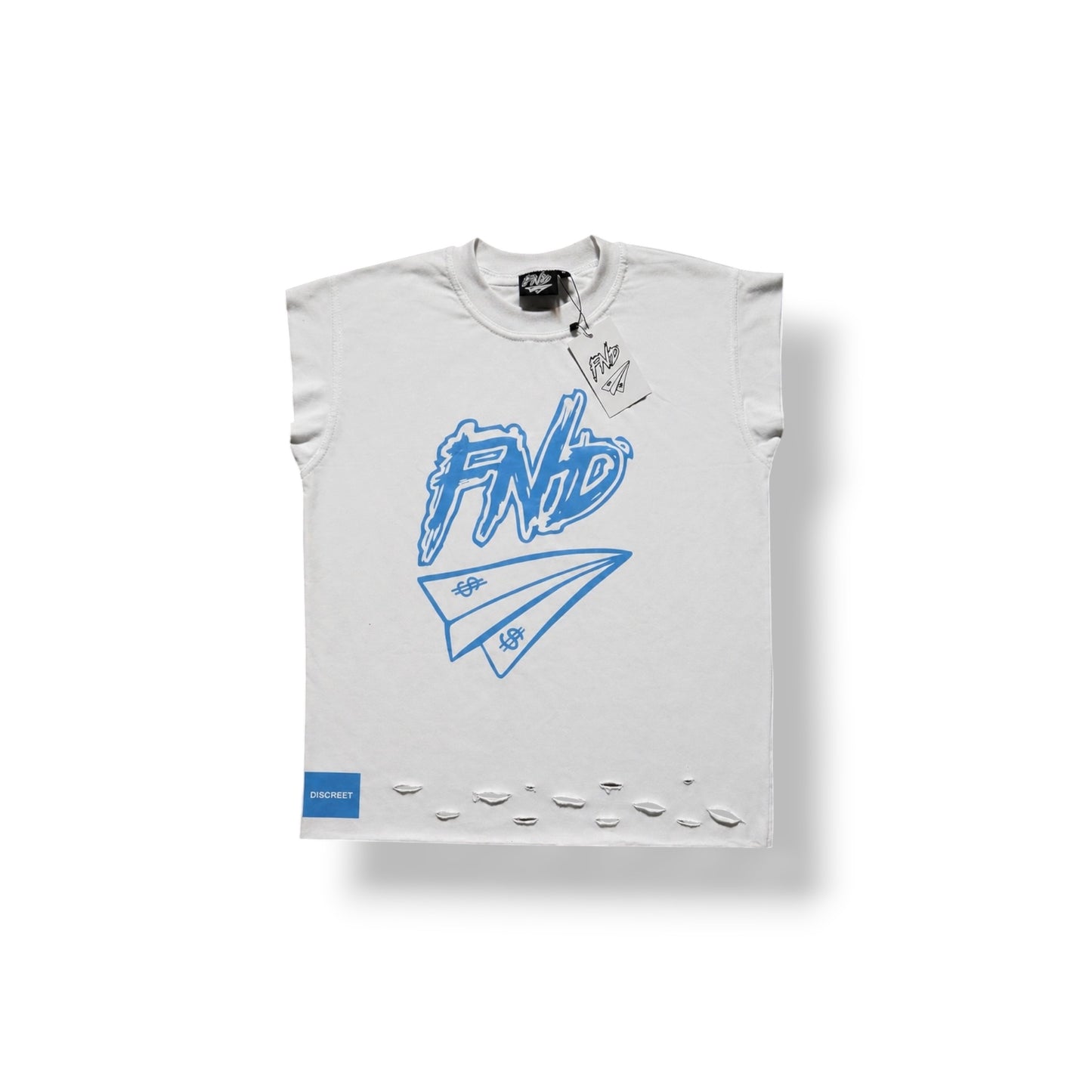 Baby Blue Quarter Sleeve Tank