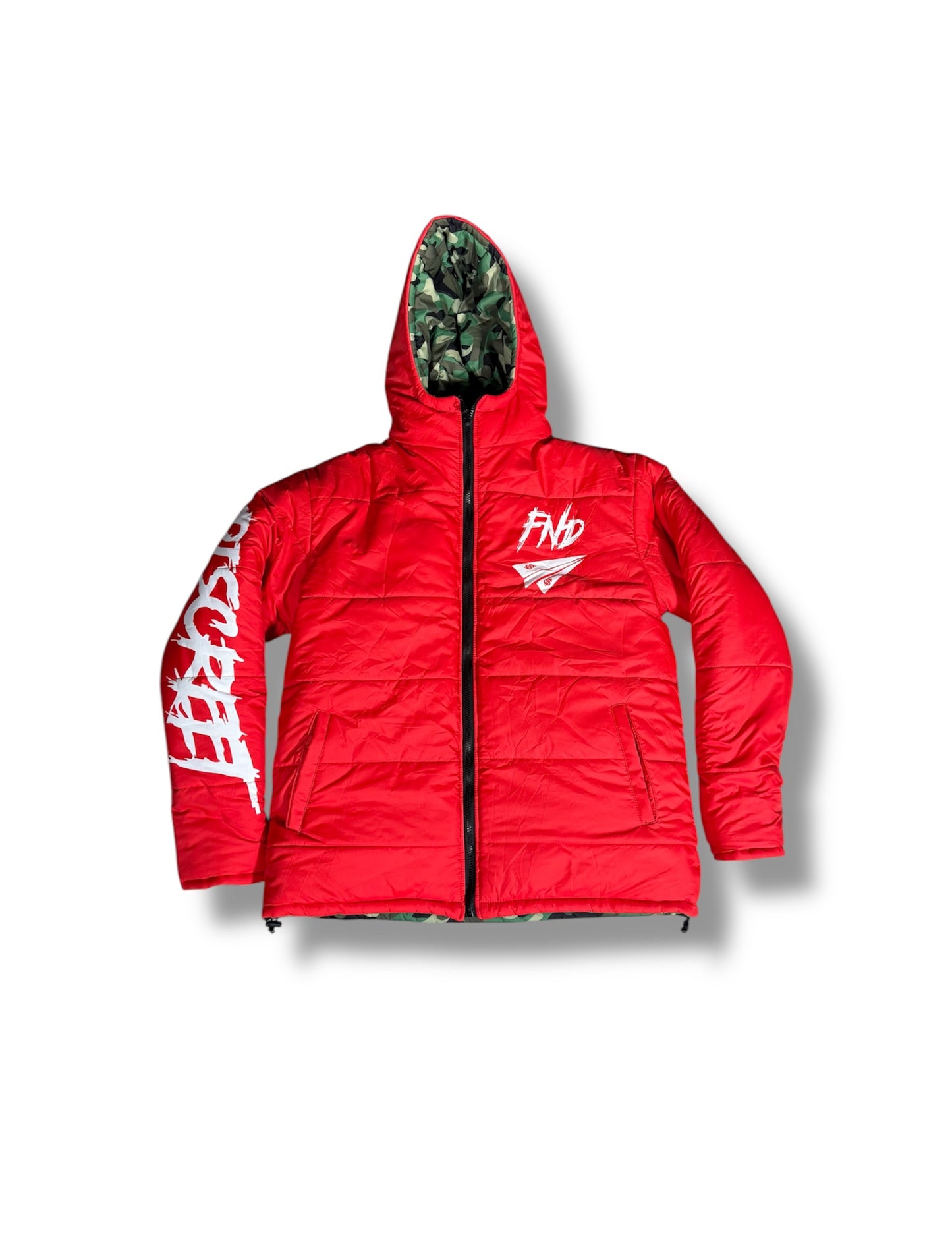 Camo & Red Reversible Puffer