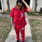 Red Discreet Dickie Suit