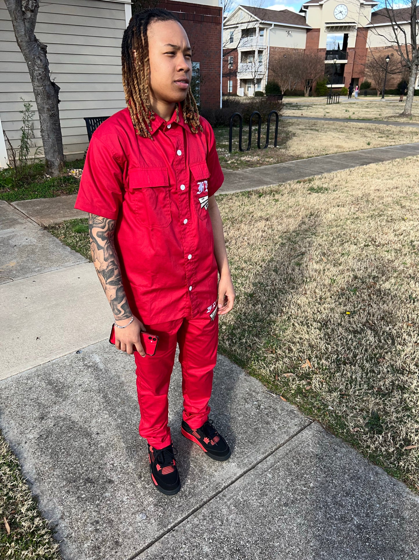 Red Discreet Dickie Suit